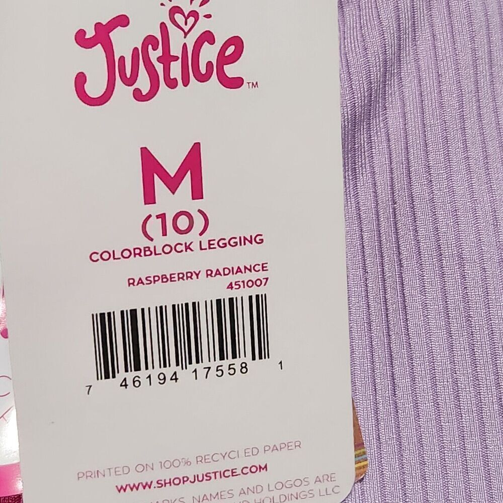 Justice Leggings For Girls Medium (10) Color Raspberry Radiance - Picture 15 of 16